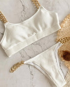 Chain Strap Triangle Two-Piece Bikini Set