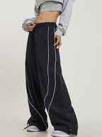 Vintage Piping Detail Baggy Sweatpants