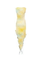 Tie-dye Printed Irregular Ruffle Dress