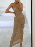 Sleeveless Crochet Knit Dress