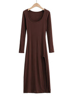 Long Sleeve Ribbed Maxi Dress