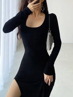 Long Sleeve Ribbed Maxi Dress