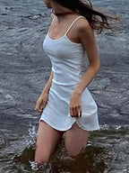 White Summer Beach Mini Dress