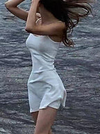 White Summer Beach Mini Dress