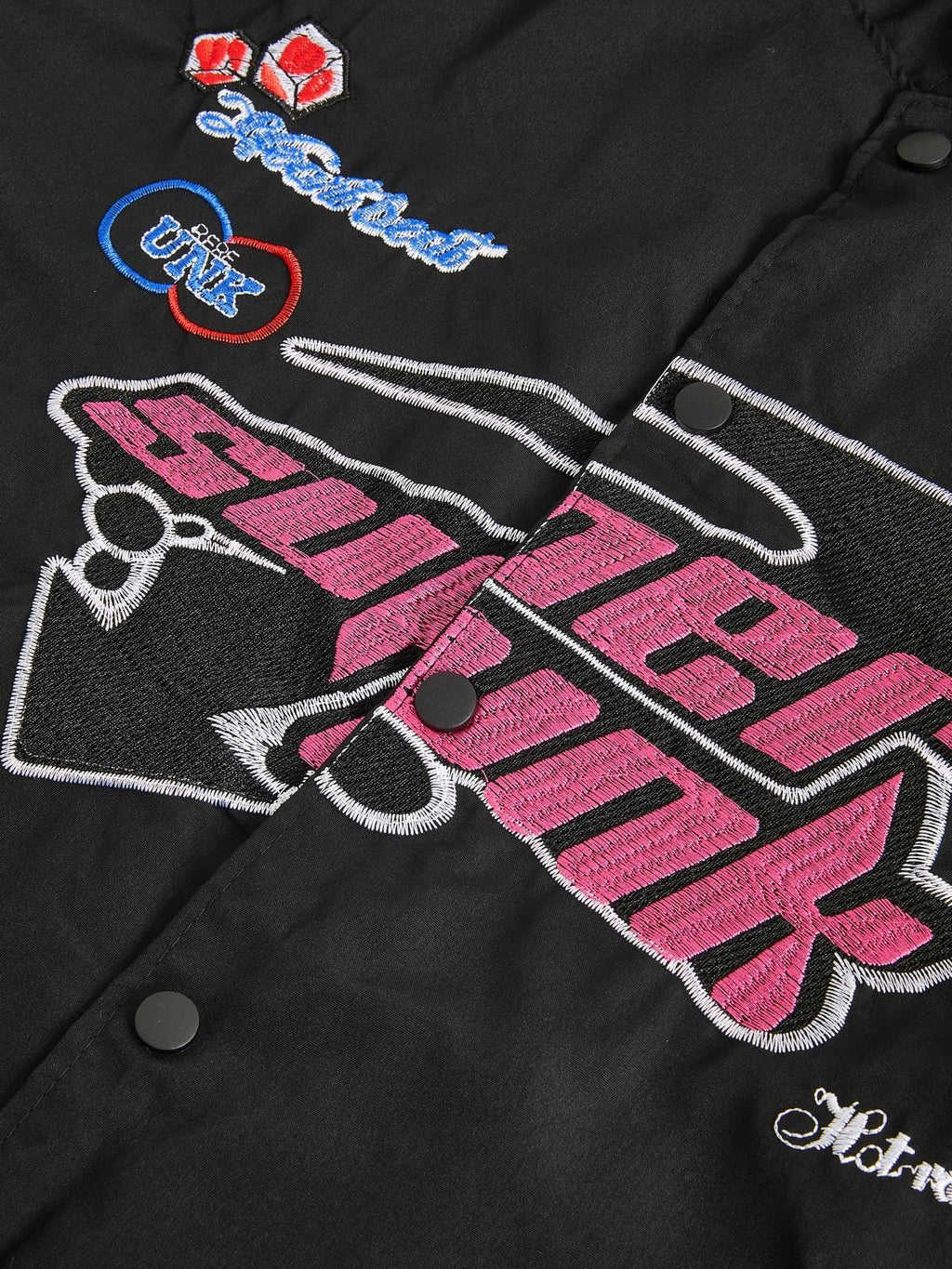 Vintage Embroidered Button Down Motorcycle Varsity Jacket