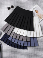 Wool Blend Pleated Mini Skirt