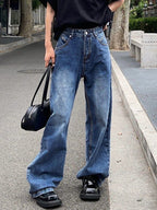 Blue Faded Denim Boyfriend Jeans