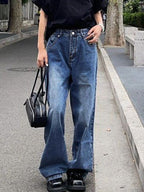 Blue Faded Denim Boyfriend Jeans