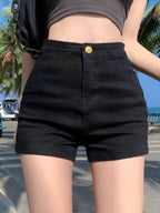 Stretch Black Slim Denim Shorts