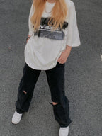 Black Distressed Boyfriend Jeans