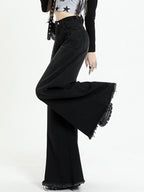 Distressed Vintage Black Flare Jeans