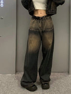 Contrast Wash Distressed Vintage Boyfriend Jeans