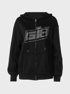 Rhinestone Letter Graphic Hoodie
