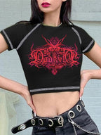 Skull Power Printed Crop Top