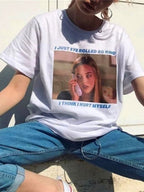 Emo Grunge Printed Oversized Tee