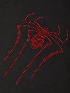 Rhinestone Spider Zip Up Hoodie