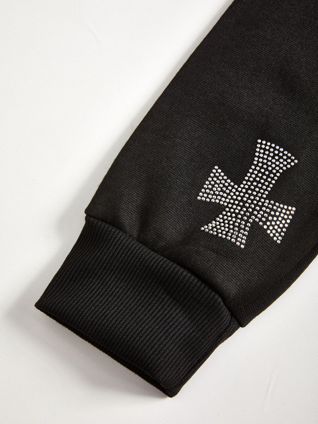 Rhinestone Cross Zip Up Hoodie