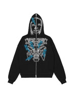 Halloween Rhinestone Zip Up Hoodie