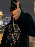 Halloween Rhinestone Zip Up Hoodie