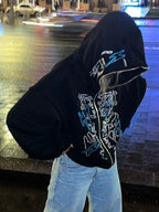 Halloween Rhinestone Zip Up Hoodie