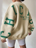 Back Letter Graphic Pullover Sweatshirt