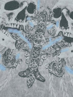 Cross Skull Printed Long Sleeve Top