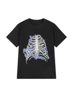 Burning Skull Graphic Short Sleeve Oversized Tee