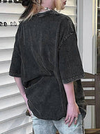 Vintage Wash Cartoon Print Short Sleeve Oversized Tee