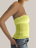 Ruched Patchwork Bandeau Top