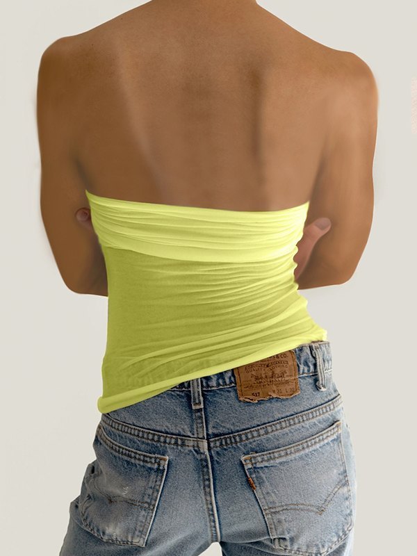 Ruched Patchwork Bandeau Top