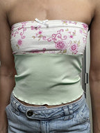 Patchwork Floral Bandeau Top
