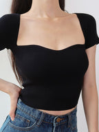 Vintage Y2K Solid Crop Knit