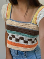 Backless Crochet Knit Crop Top