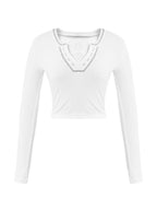 Long Sleeve Ribbed Knit Crop Top