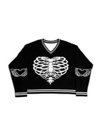 Heart Skull Jacquard Knit Sweater