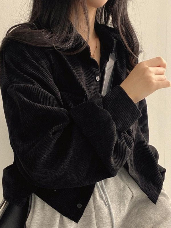 Vintage Corduroy Long Sleeve Blouse