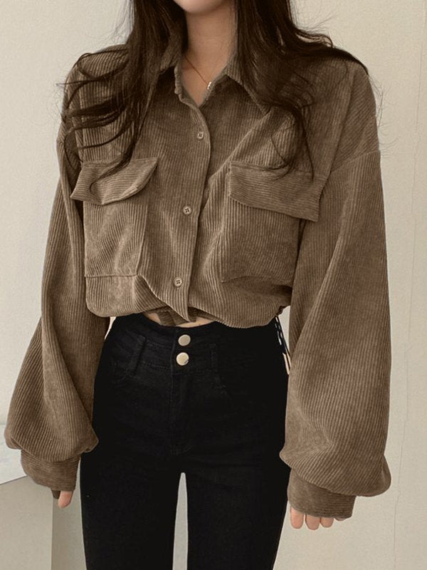 Vintage Corduroy Long Sleeve Blouse