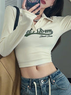 Street Storm Graphic Knit Crop Top