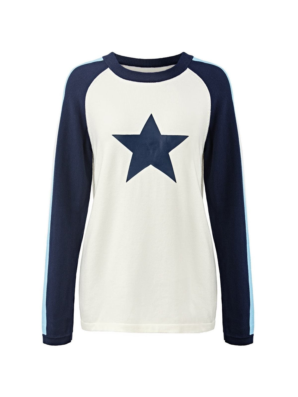 Raglan Sleeve Star Print Pullover Sweater