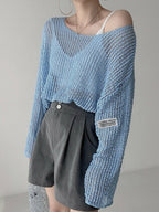 Oversized Hollow Out Crochet Knit Top
