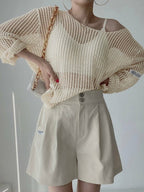 Oversized Hollow Out Crochet Knit Top