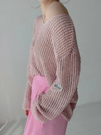 Oversized Hollow Out Crochet Knit Top