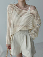 Oversized Hollow Out Crochet Knit Top