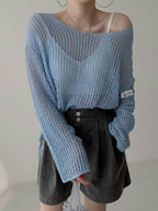Oversized Hollow Out Crochet Knit Top