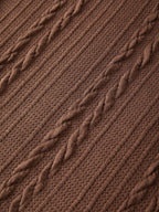 Vintage V Neck Cable Knit Top