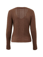 Vintage V Neck Cable Knit Top