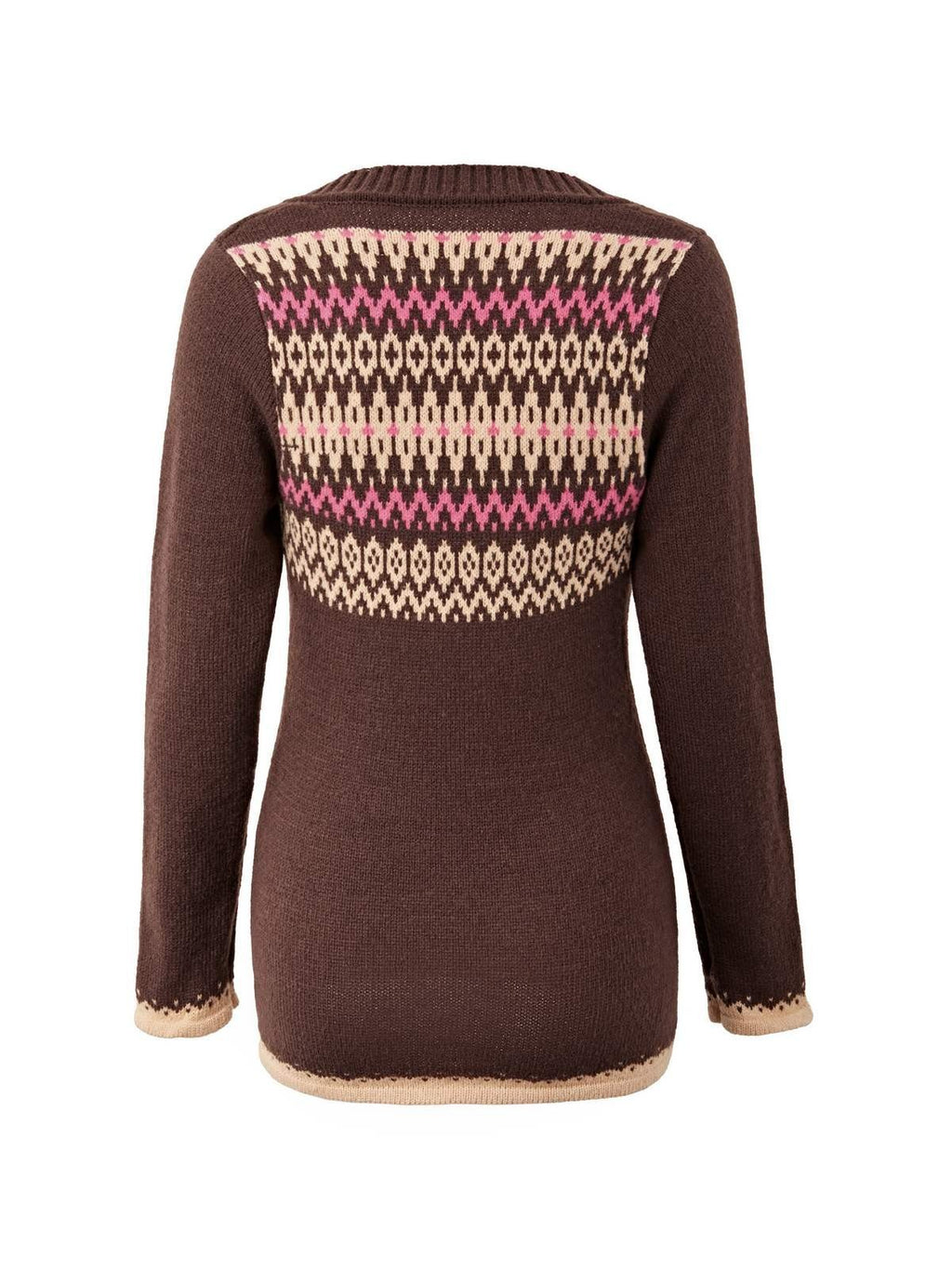 Button Front Jacquard Knitted Sweater
