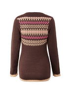 Button Front Jacquard Knitted Sweater