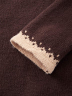 Button Front Jacquard Knitted Sweater