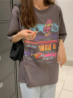 Motel Graphic Short Sleeve Oversized Tee